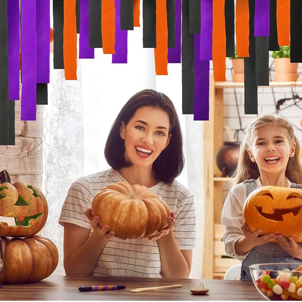 Harloon 18 Rolls 1476 Feet Halloween Crepe Paper Roll Birthday Party Streamer